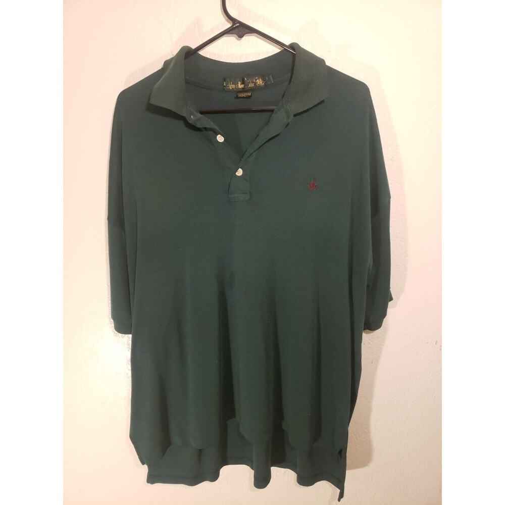VTG 90s Knights Of The Round Table Logo Polo Golf Shirt Mens XL Green